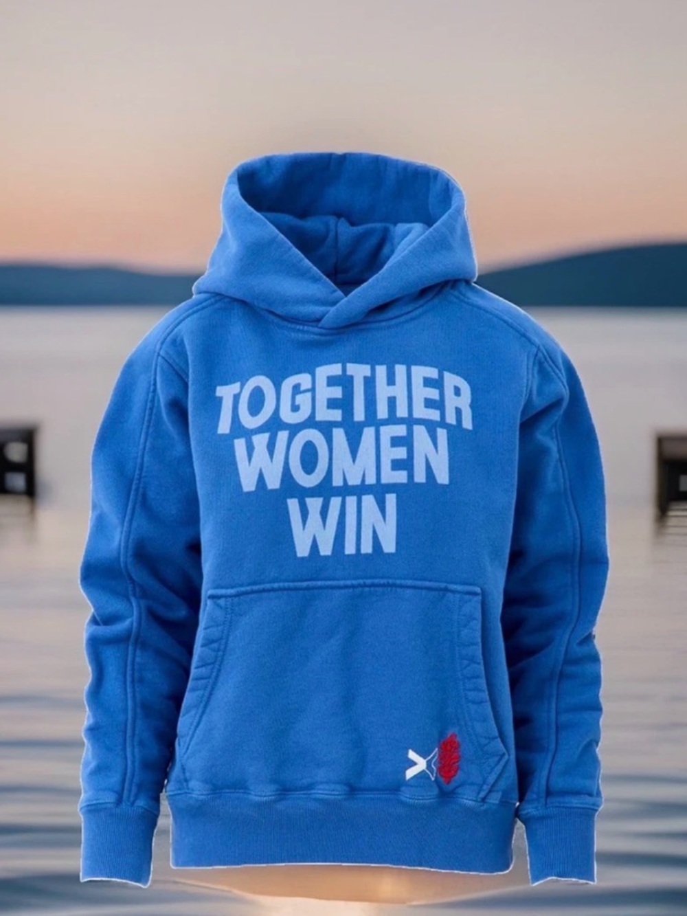 FP Movement by Free People Blue "Together Women Win" Hoodie 🔥 Size XS Oversized